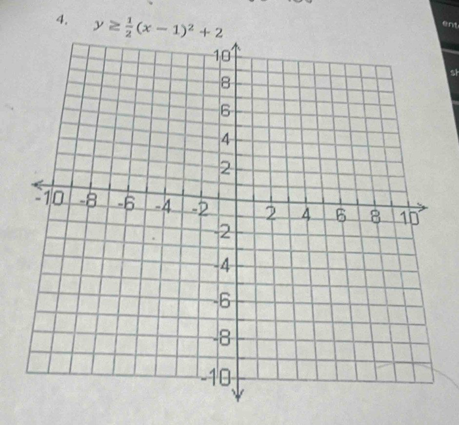 y≥  1/2 (x-1)^2+2 ent 
sh