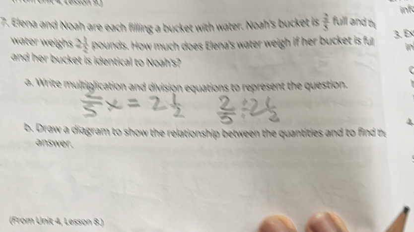 Solved: inf 7. Elena and Noah are each filling a bucket with water ...
