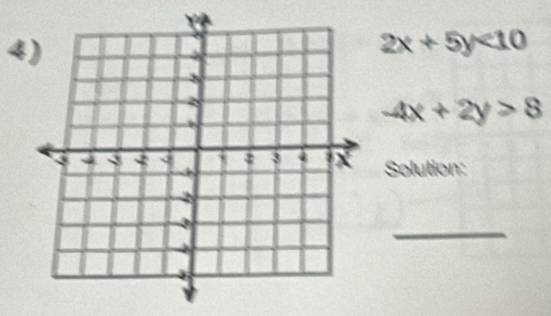 2x+5y<10</tex>
-4x+2y>8
Solution:
_