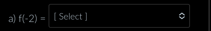 f(-2)= [ Select ]