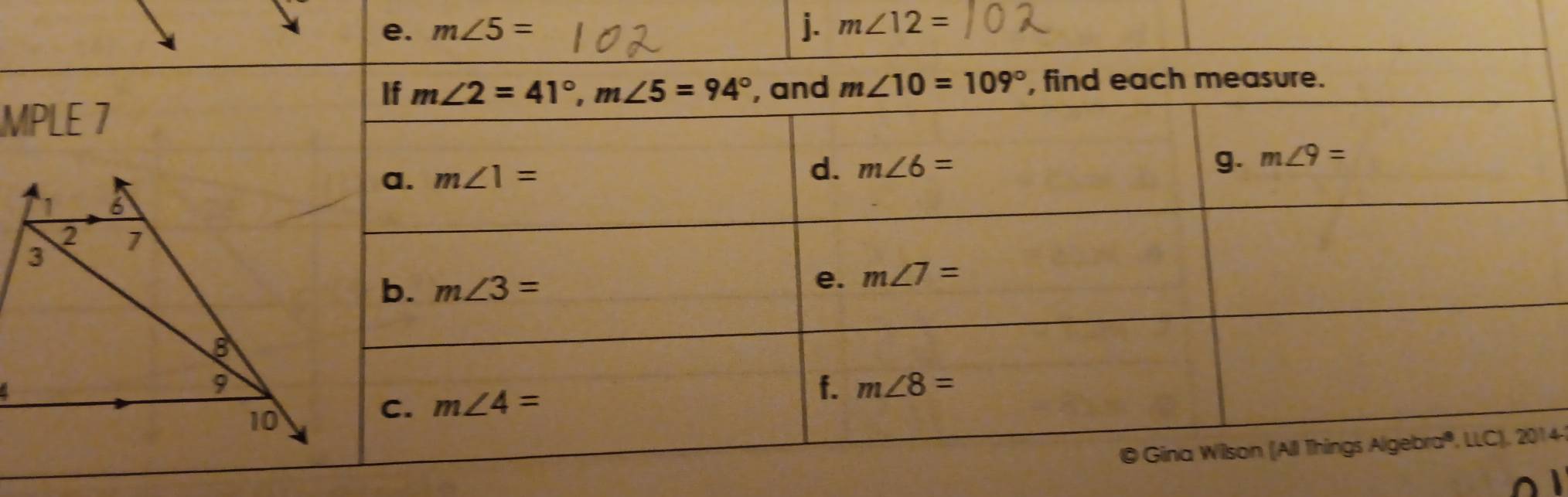 m∠ 12=
M
14