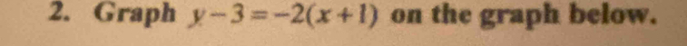 Graph y-3=-2(x+1) on the graph below.