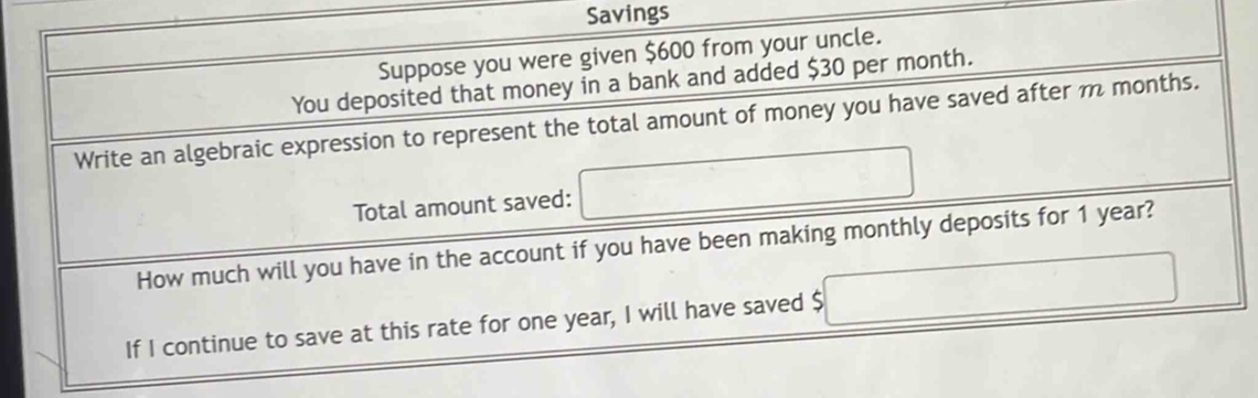 Savings