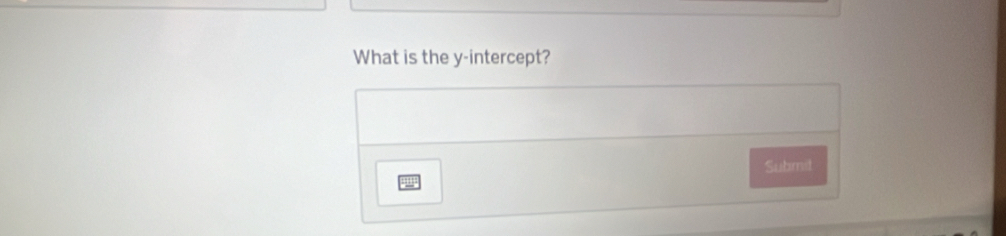 What is the y-intercept? 
Submit