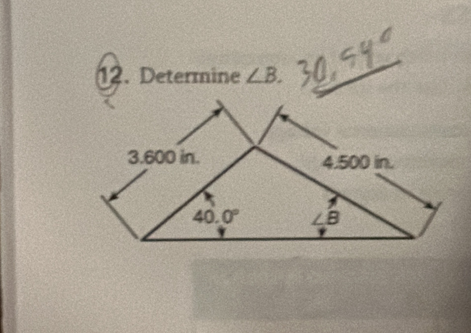 Determine ∠ B.