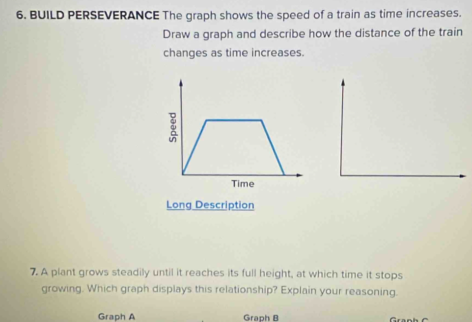Solved: BUILD PERSEVERANCE The graph shows the speed of a train as time ...