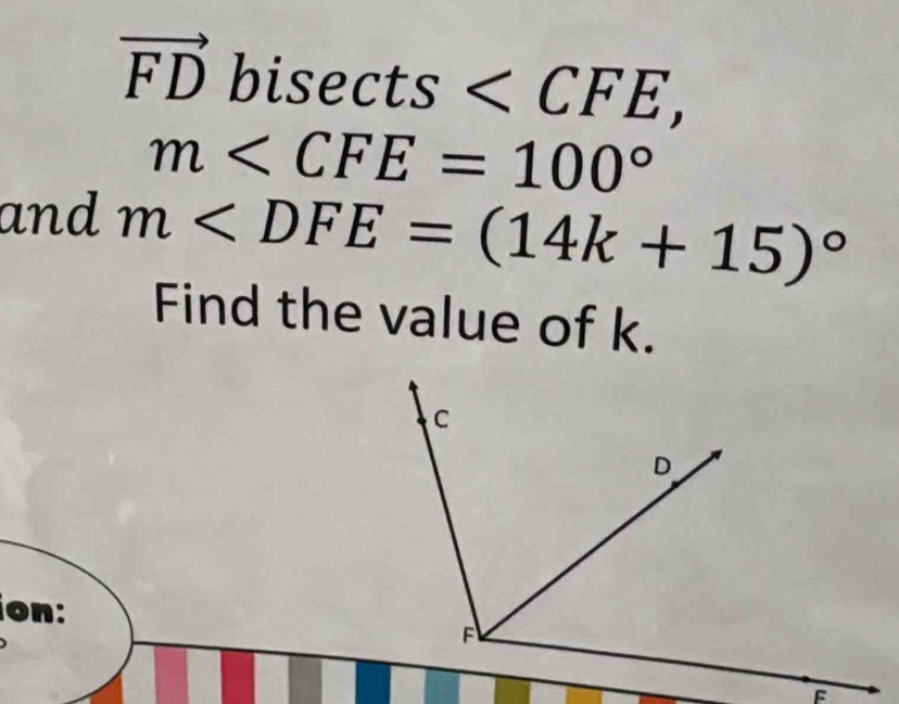 vector FD bi sec ts ,
m
and m
Find the value of k. 
on: