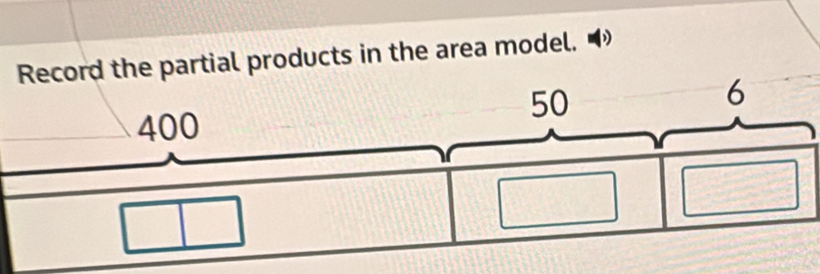 cord the partial products in the area model.