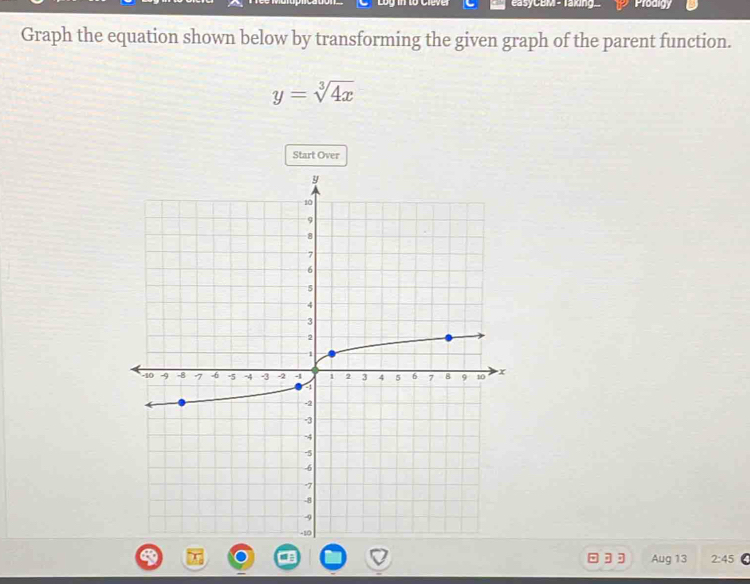 Solved: easyceM- Taking Prodigy Graph the equation shown below by ...