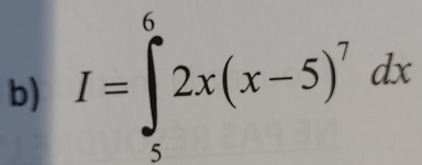 I=∈tlimits _5^(62x(x-5)^7)dx