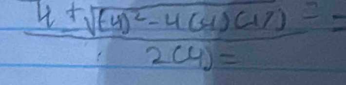 frac 4± sqrt((4)^2)-4(4)(-17)2(4)=