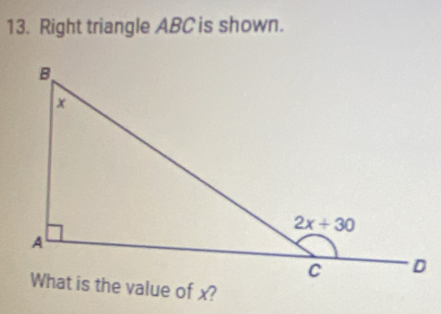 Right triangle ABC is shown.