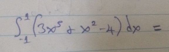 ∈t _(-1)^1(3x^3+x^2-4)dx=