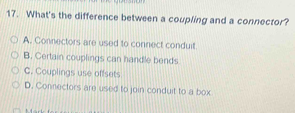 Solved: What's the difference between a coupling and a connector? A ...