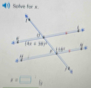 Solve for x.
xequiv □°