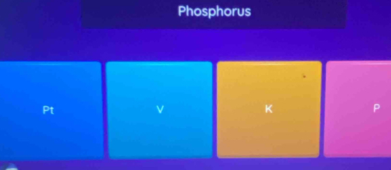 Phosphorus
Pt
ν
K
P