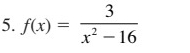 f(x)= 3/x^2-16 