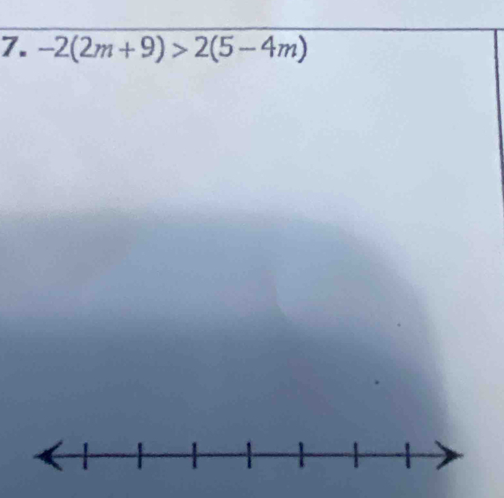 -2(2m+9)>2(5-4m)