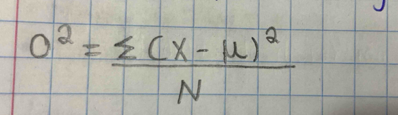 o^2=frac sumlimits (x-u)^2N