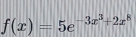 f(x)=5e^(-3x^3)+2x^8