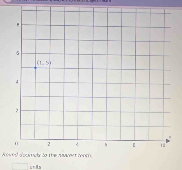 Round decimals to the nearest tenth.
□ units