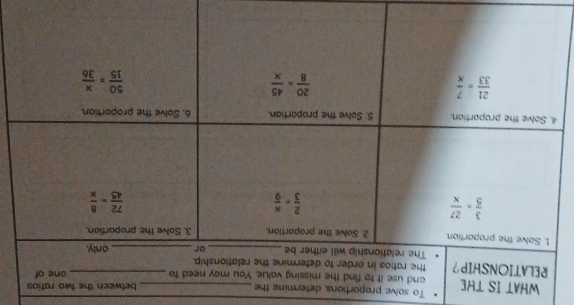 To solve proportions, deter
WH