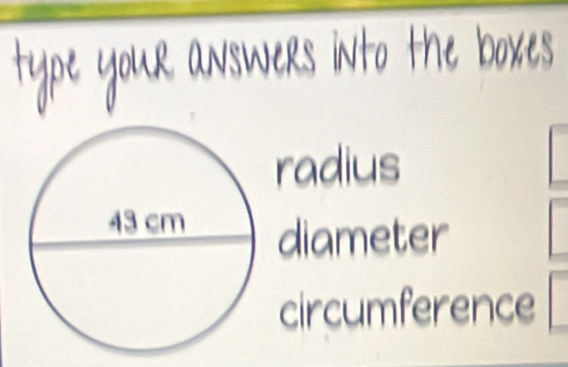 hove 
a lus 
diameter 
circumference