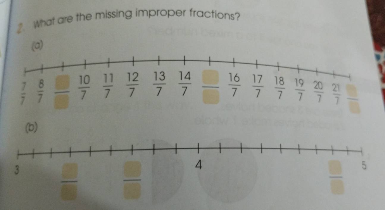 What are the missing improper fractions?