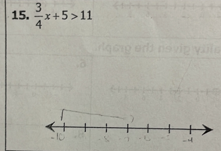  3/4 x+5>11