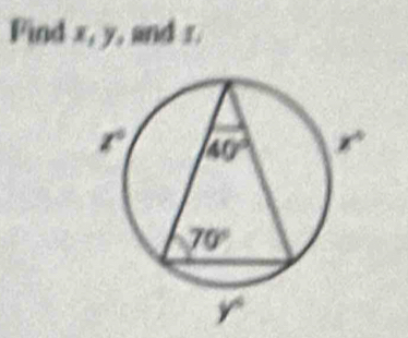 Find x, y, and r.