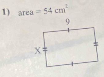 area=54cm^2