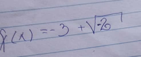 f(x)=-3+sqrt(-20)