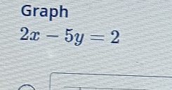 Graph
2x-5y=2