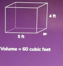 Volume =60 cubic feet