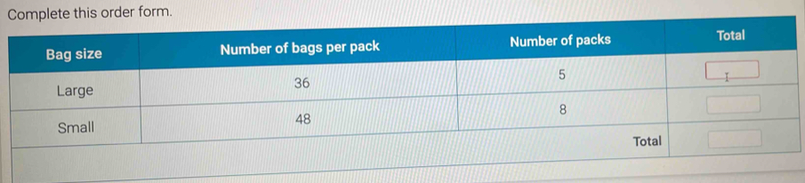 Complete this order form.