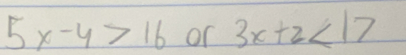 5x-y>16 or 3x+2<17</tex>