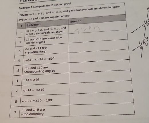 lete the 2-column proof.