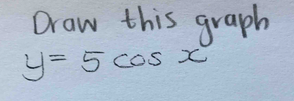 Draw this graph
y=5cos x