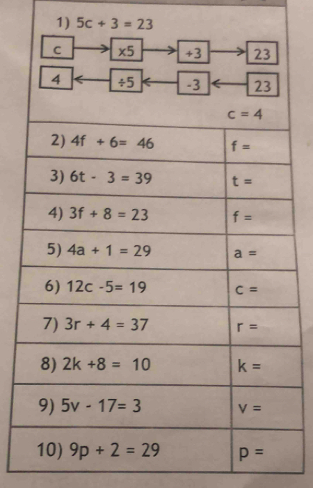 5c+3=23