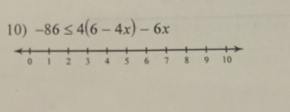 -86≤ 4(6-4x)-6x