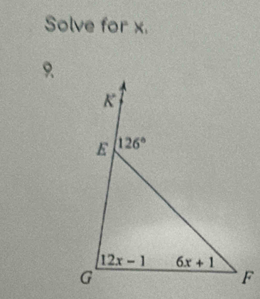 Solve for x.