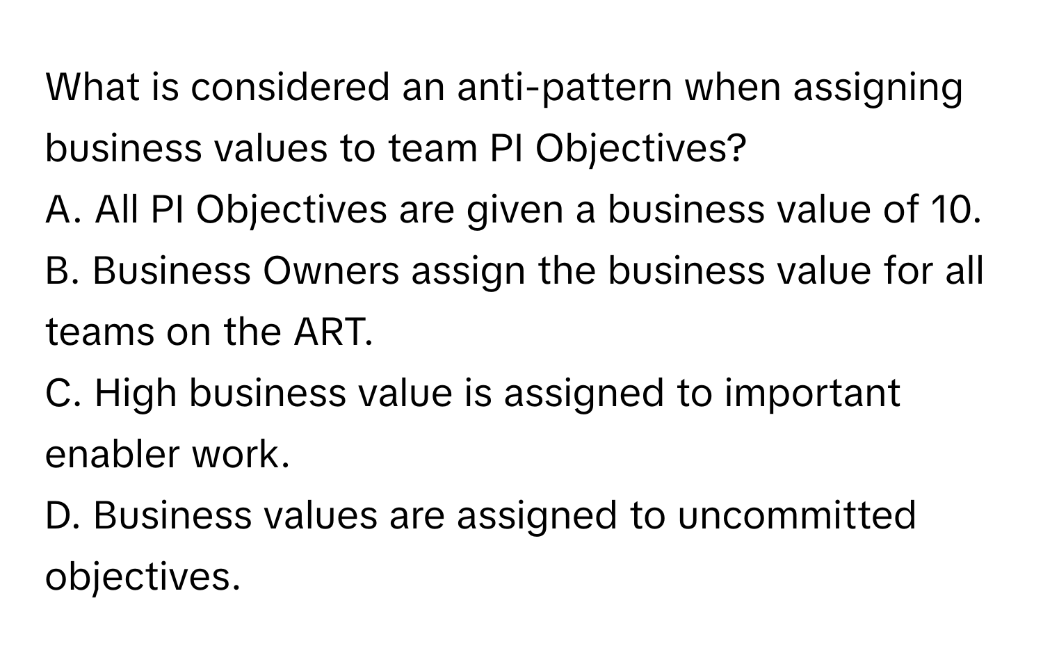 Solved: What is considered an anti-pattern when assigning business ...