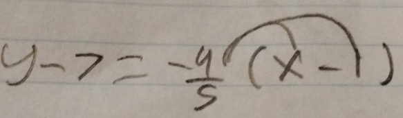 y-7= (-4)/5 (x-1)