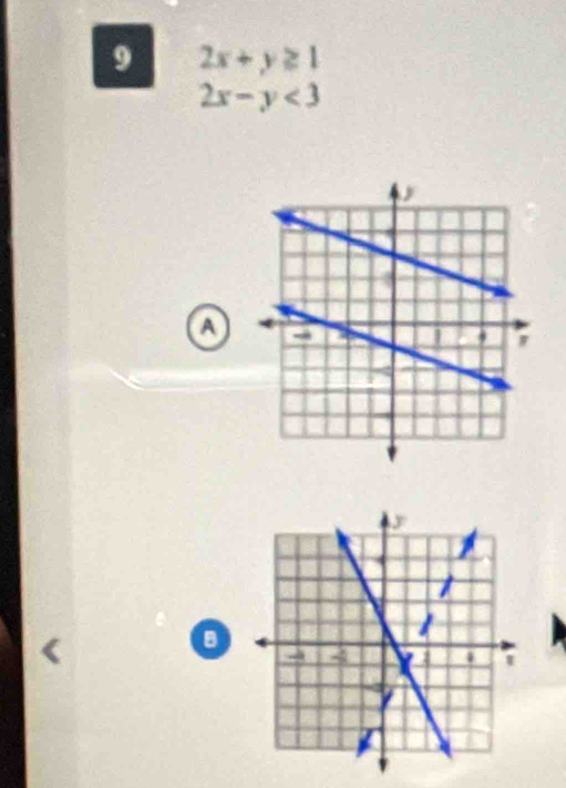 9 2x+y≥ 1
2x-y<3</tex>
a
a