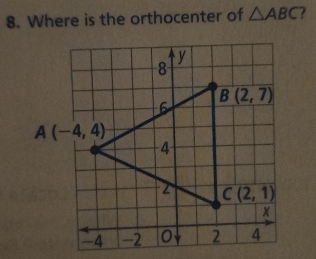 Where is the orthocenter of △ ABC