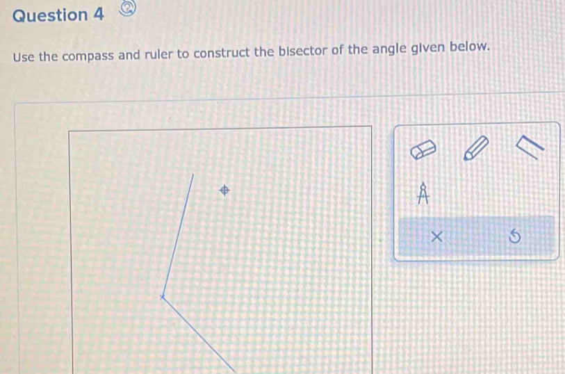 Use the compass and ruler to construct the bisector of the angle given below. 
×