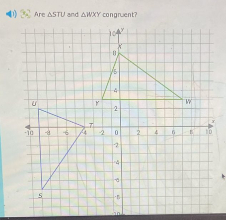 Are △ STU and △ WXY congruent?