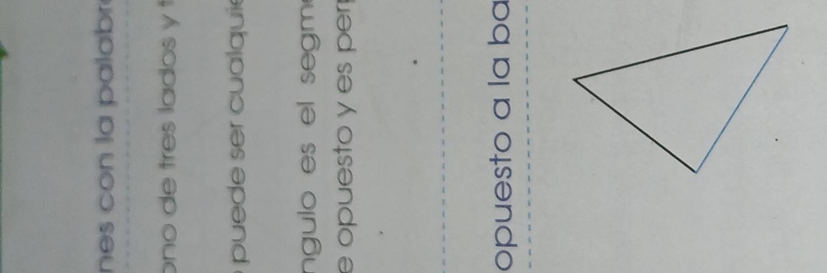 nes con la palab 
ono de tres lados y t 
puede ser cualquie 
ngulo es el segm 
e opuesto y es per 
opuesto a la ba