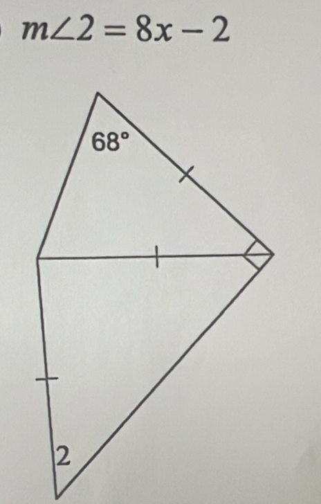 m∠ 2=8x-2