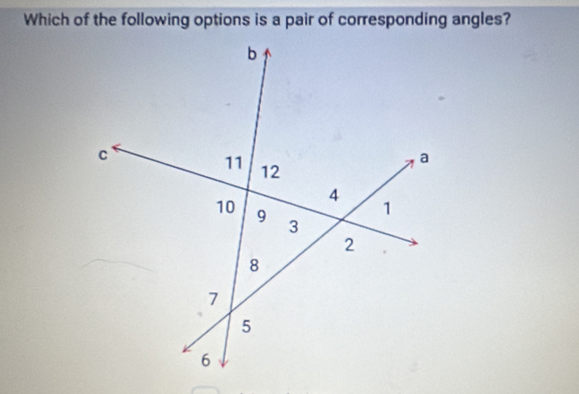 Which of the following options is a pair of corresponding angles?